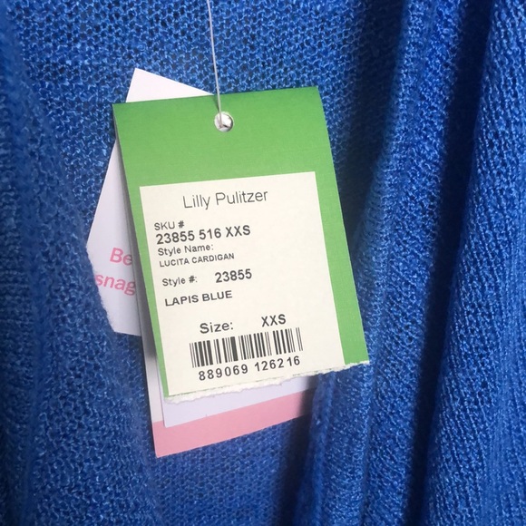 NEW Lilly Pulitzer Lucita cardigan in Lapis Blue XXS open front - Picture 8 of 11